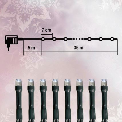 Catena LED da esterno natalizia 500xLED 35m IP44 bianco freddo