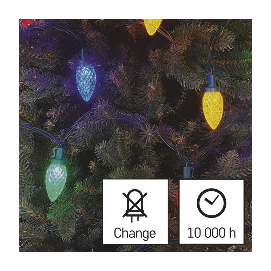 Catena LED da esterno natalizia 50xLED/8 modalità 14,8m IP44 multicolore