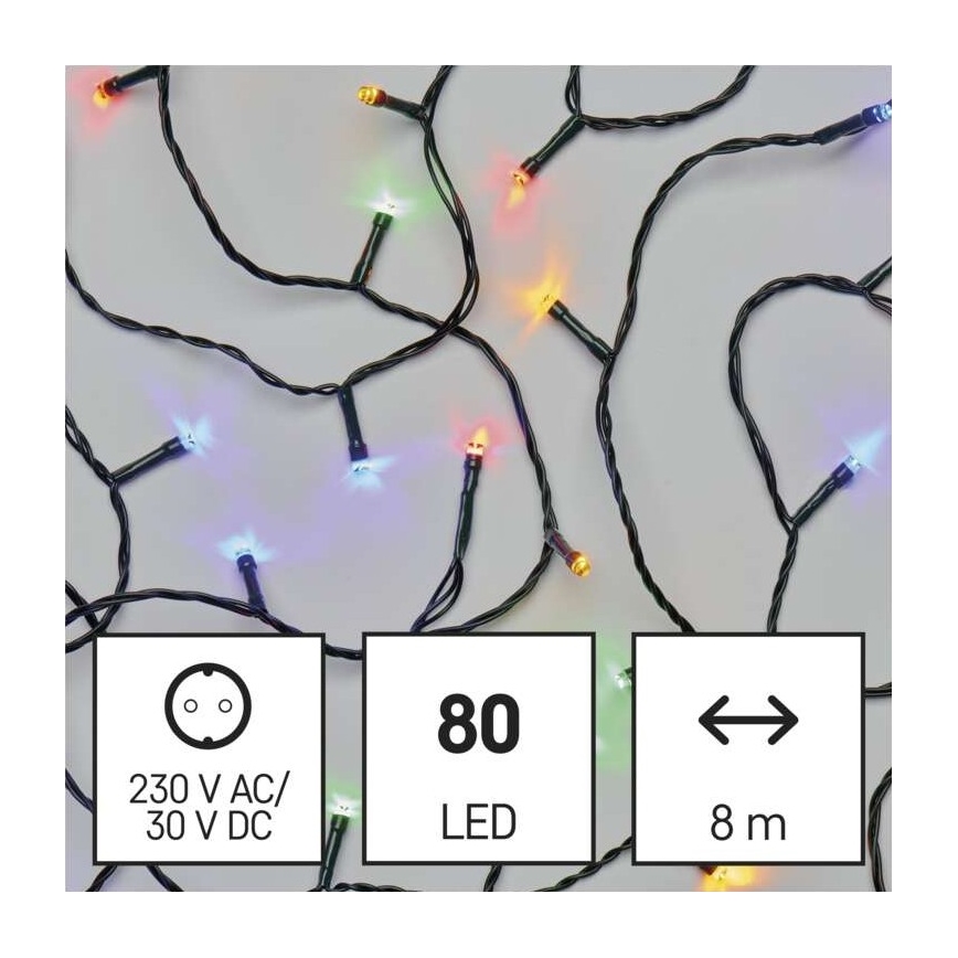 Catena LED da esterno natalizia 80xLED/13m IP44 multicolor
