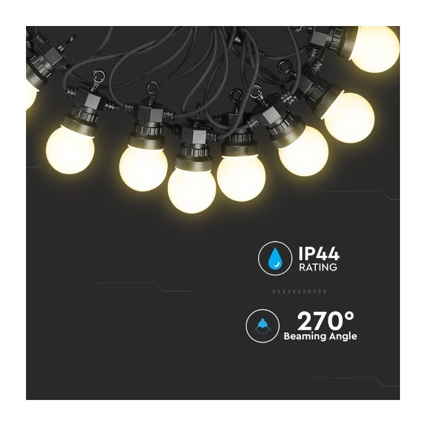 Catena LED da esterno STRING 10m 20xLED/0,5W/230V IP44 6000K