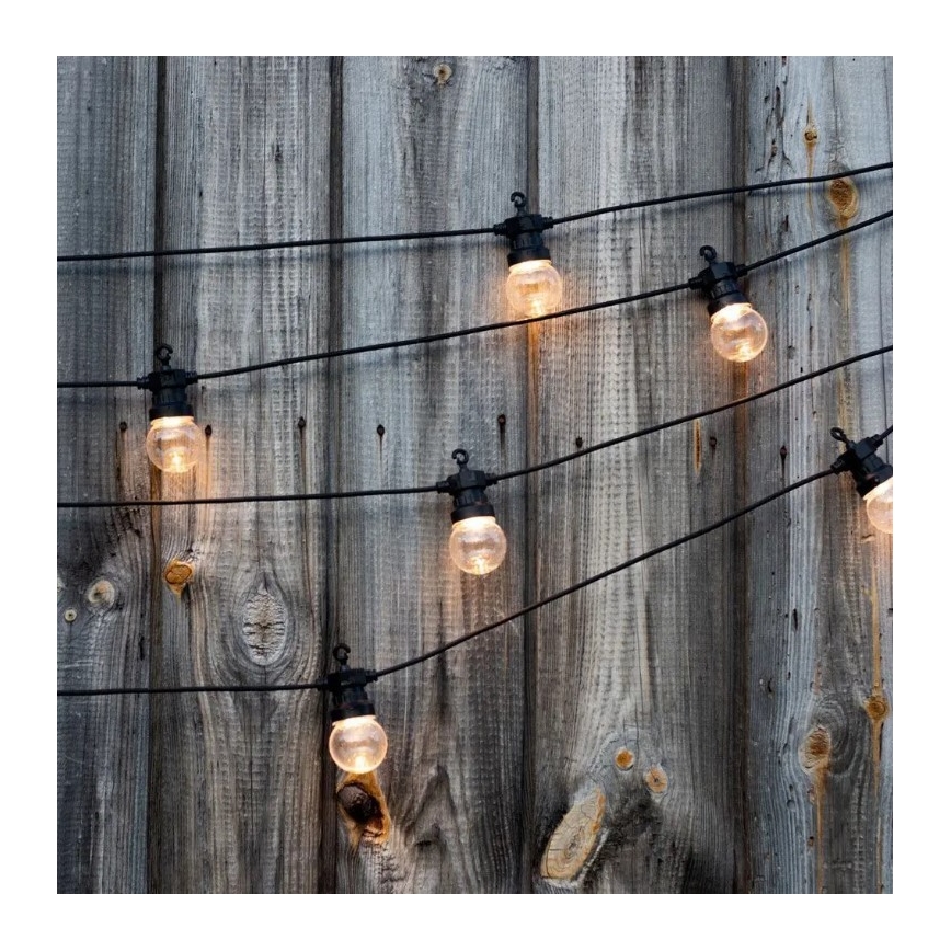 Catena LED da esterno STRING 5m 10xLED/0,4W/24/230V 3000K IP44