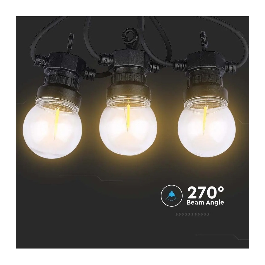 Catena LED da esterno STRING 5m 10xLED/0,4W/24/230V 3000K IP44