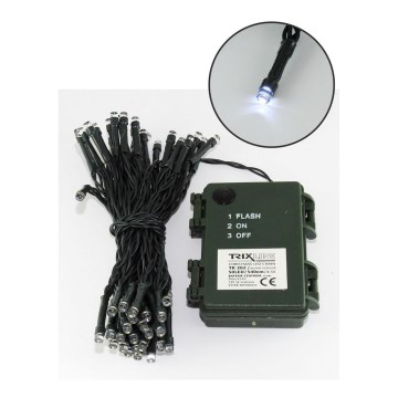 Catena LED natalizia da esterno 100xLED/2 funzioni/3xAA 10,8m IP44 bianco freddo