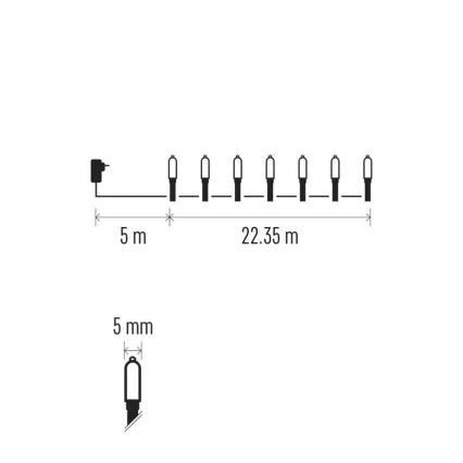 Catena LED natalizia da esterno 150xLED/27,35m IP44 multicolore