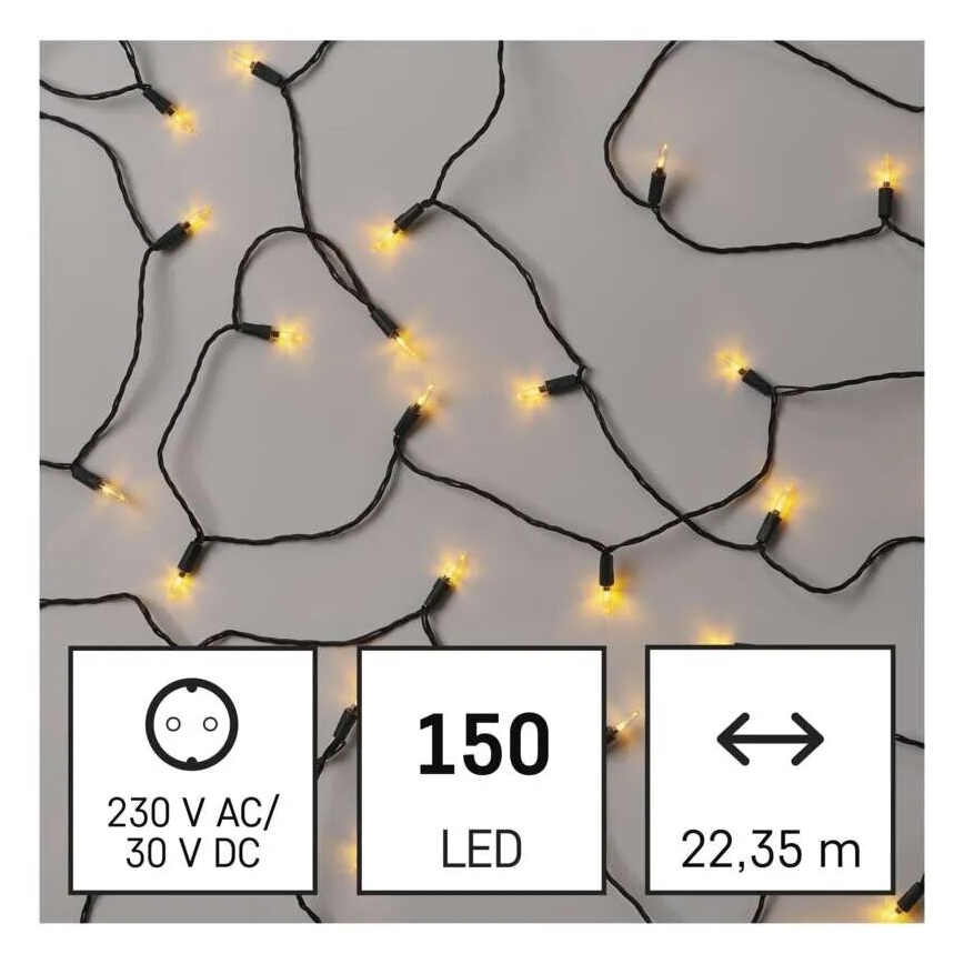 Catena LED natalizia da esterno 150xLED/27,35m IP44 vintage