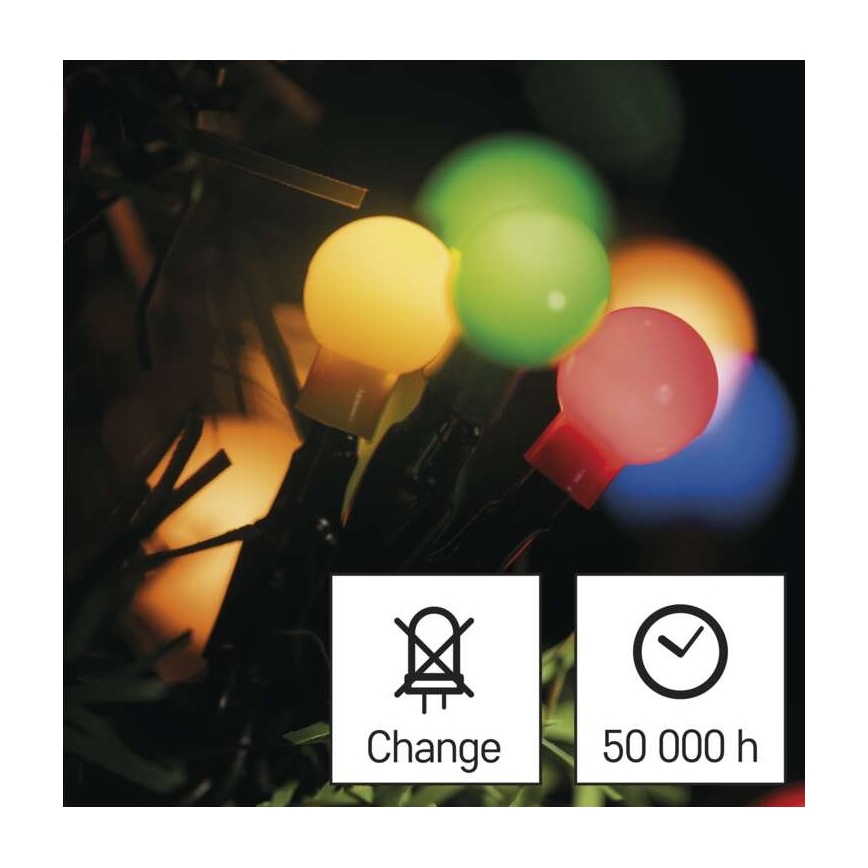 Catena LED natalizia da esterno 200xLED/8 modalità 25m IP44 multicolore
