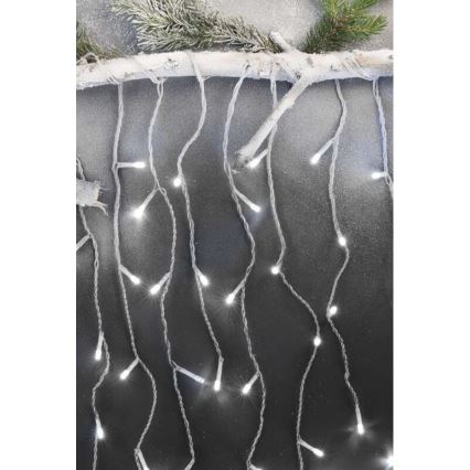 Catena LED natalizia da esterno 300xLED/8 modalità10m IP44 bianco freddo + telecomando