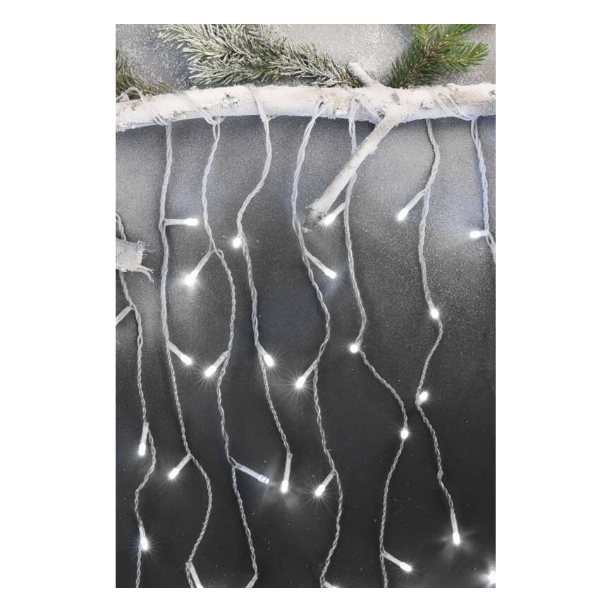 Catena LED natalizia da esterno 300xLED/8 modalità10m IP44 bianco freddo + telecomando