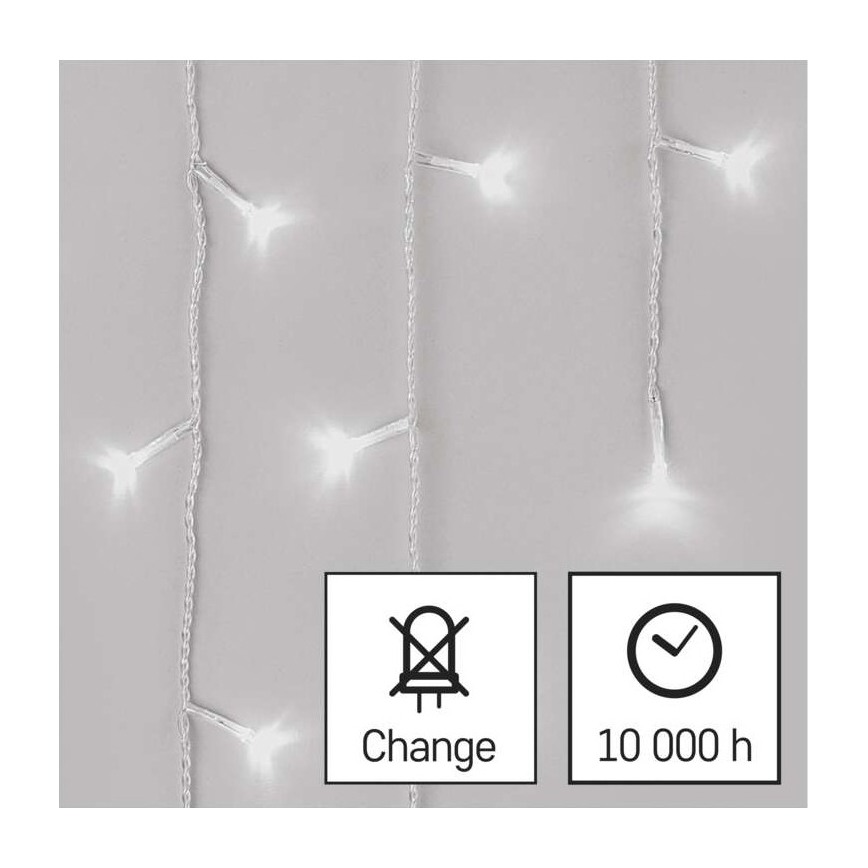 Catena LED natalizia da esterno 300xLED/8 modalità10m IP44 bianco freddo + telecomando