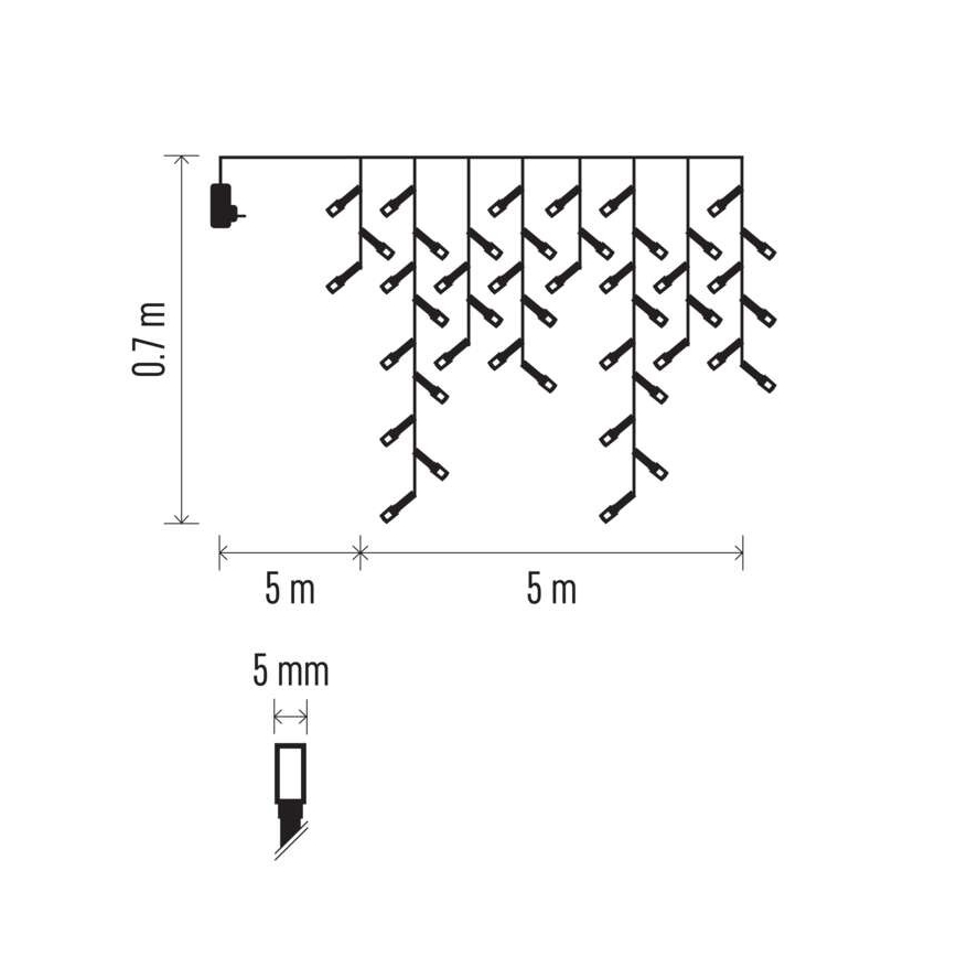 Catena LED natalizia da esterno 300xLED/8 modalità10m IP44 bianco freddo + telecomando