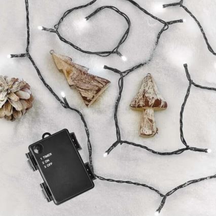 Catena LED natalizia da esterno 40xLED/3xAA 3,3m IP44 bianco freddo