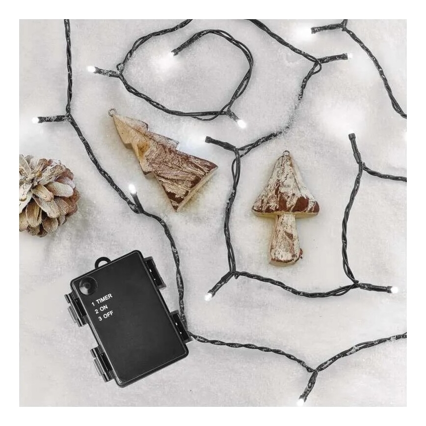 Catena LED natalizia da esterno 40xLED/3xAA 3,3m IP44 bianco freddo