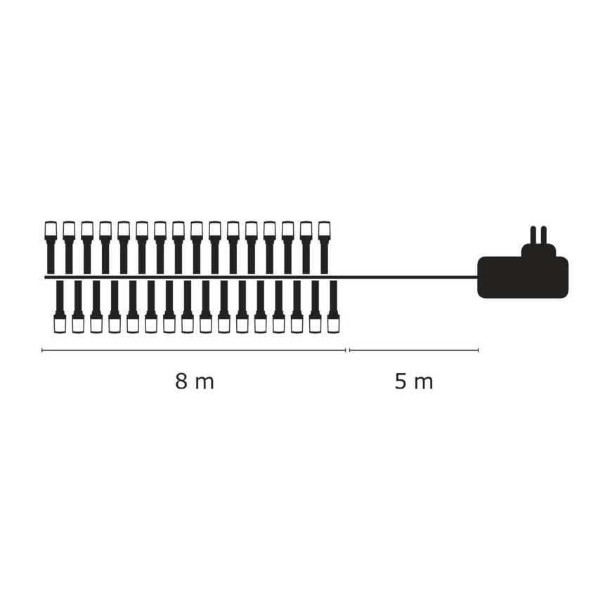 Catena LED natalizia da esterno 80xLED/13m IP44 bianco caldo