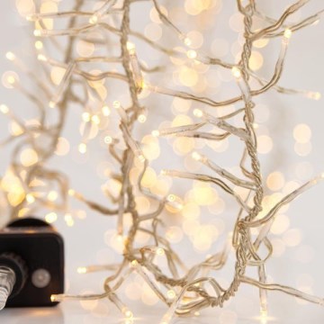 Catena LED natalizia da esterno CLUSTER 1152xLED/8 funzioni 12 m IP44 bianco caldo