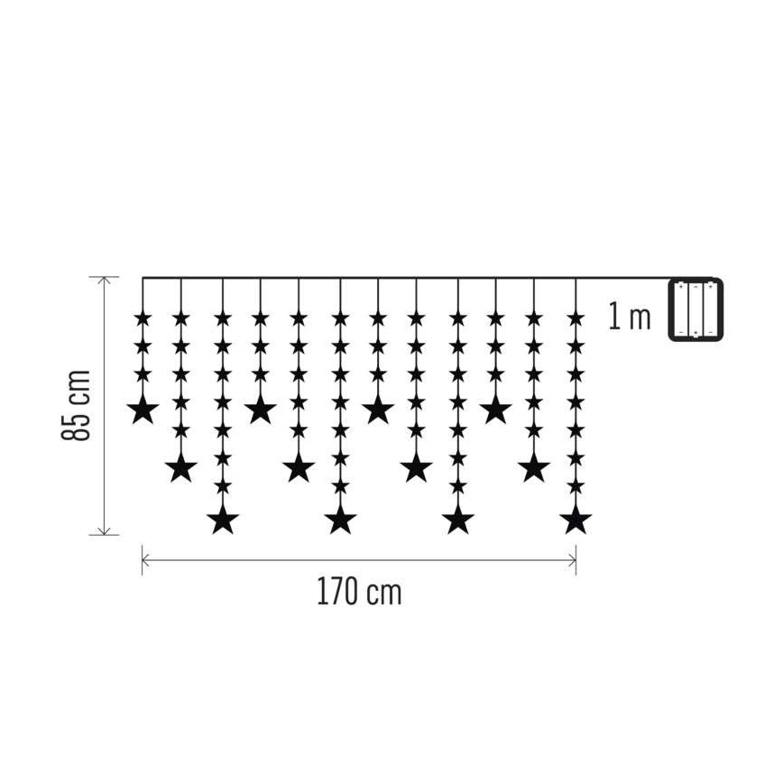 Catena LED per esterni 120xLED/8 funzioni 3xAA 1,7 m IP44 bianco freddo
