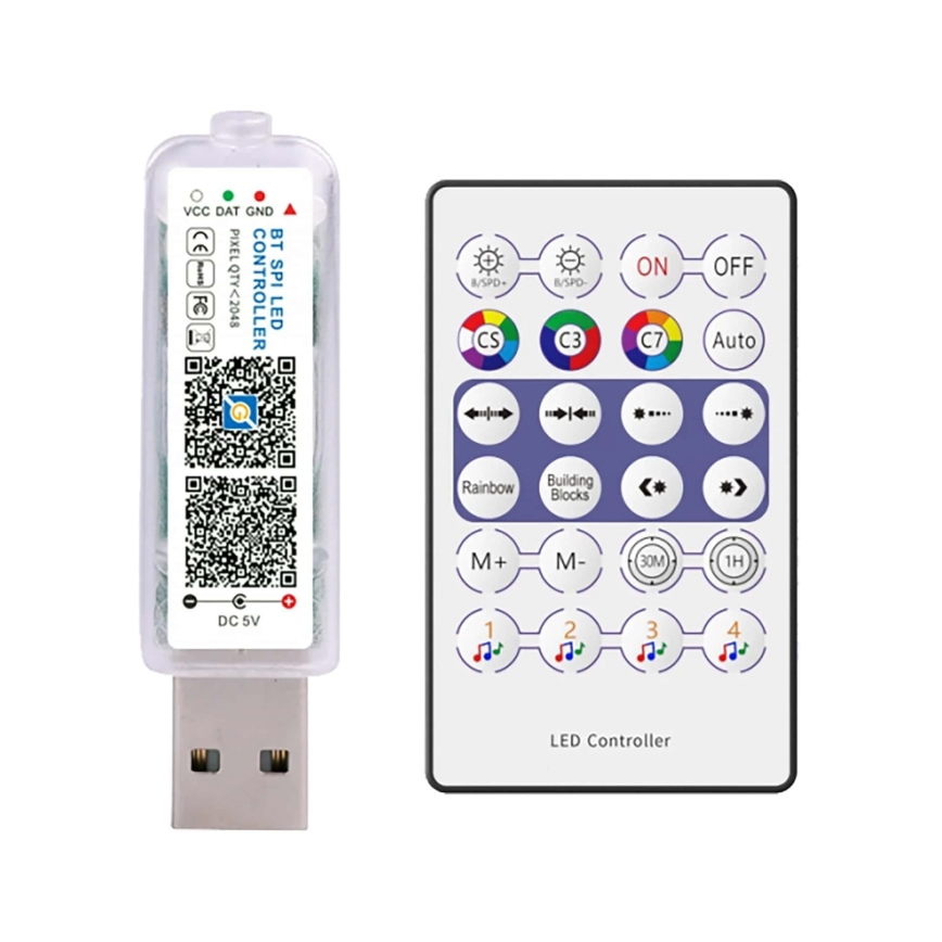 Catena LED RGB LED/10W/5V 10 m USB + telecomando