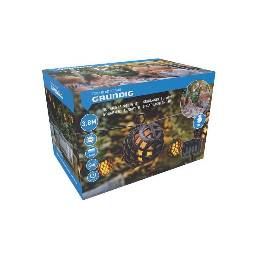 Catena LED solare 3,8m 8xLED/1,2V