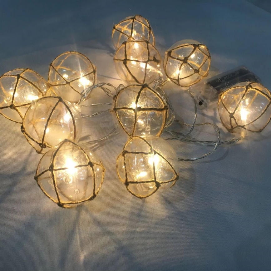 Catena luci LED decorativa AHNE 10xLED/2xAA 2,1 m bianco caldo
