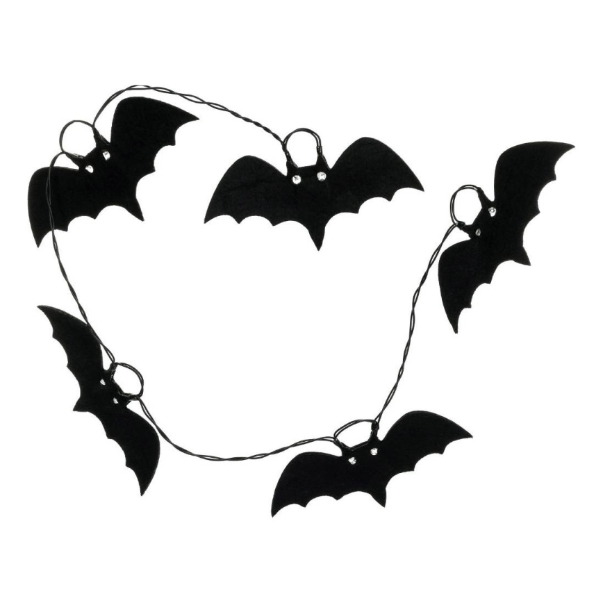 Catena luci LED decorativa HALLOWEEN 10xLED/2xAA/bianco caldo 1,3m pipistrelli