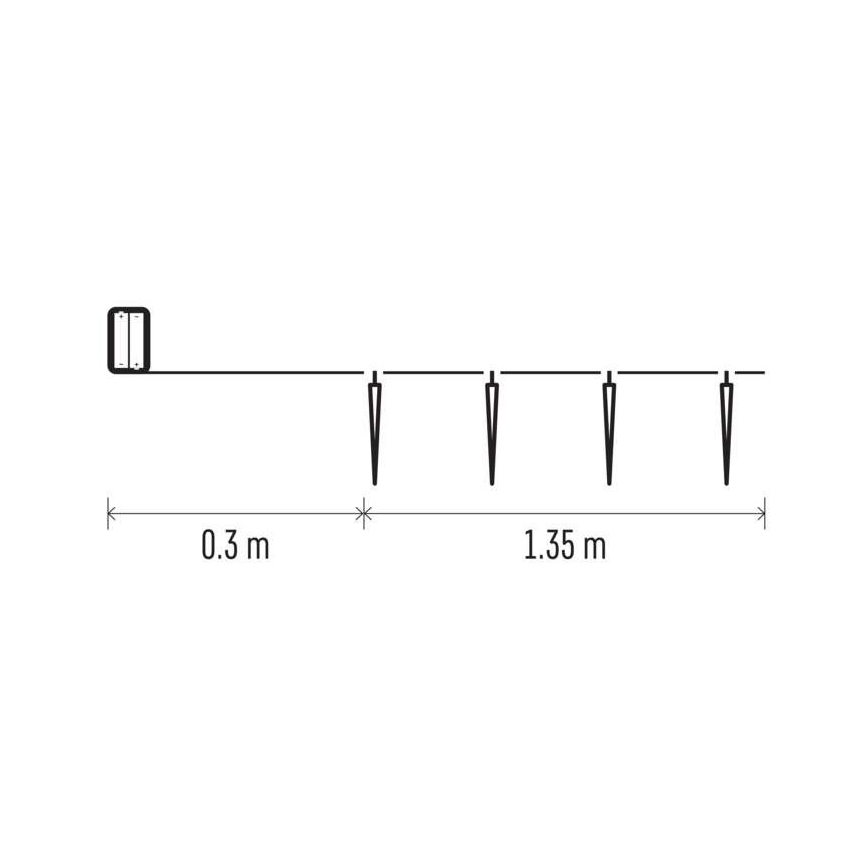 Catena luminosa 10xLED/2xAA 1,65m