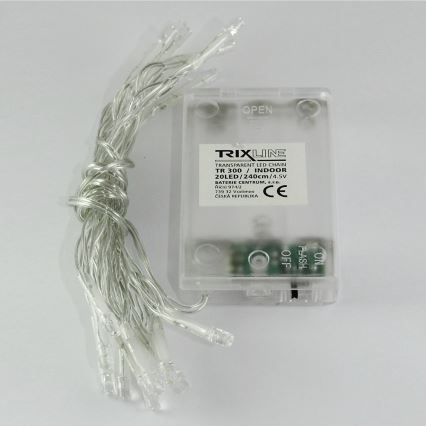 Catena luminosa 20 LED, 2 funzioni, 2,4 m, bianco freddo