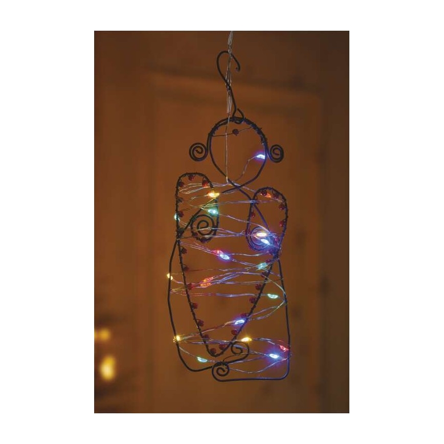 Catena luminosa 20 LED/2x AA 2,4 m multicolore