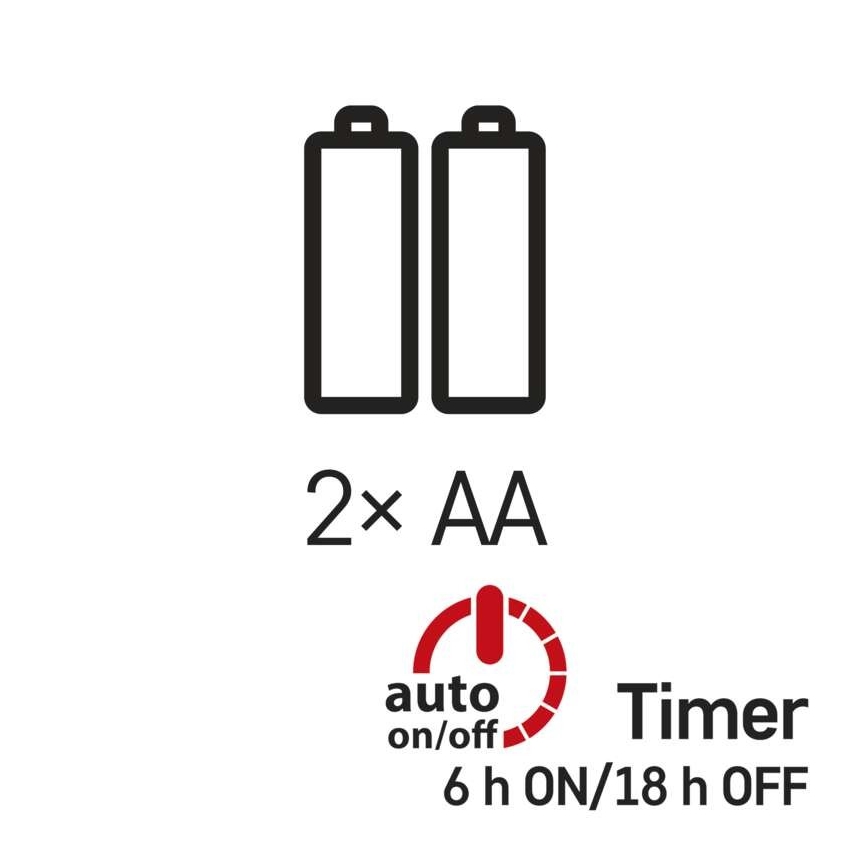 Catena luminosa 20 LED/2x AA 2,4 m multicolore