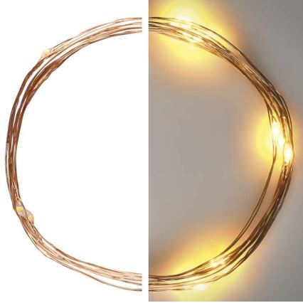 Catena luminosa a LED 20xLED/2,4m bianco caldo