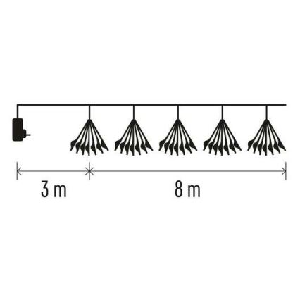 Catena luminosa a LED, 450 LED/11 m, bianco caldo