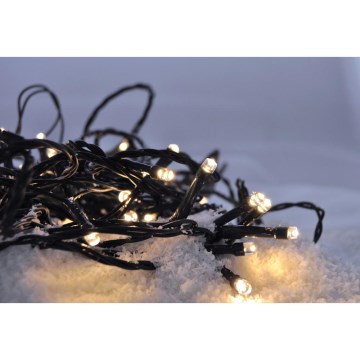 Catena luminosa a LED per esterni 50 LED/8 funzioni/3xAA 8 m IP44 bianco caldo