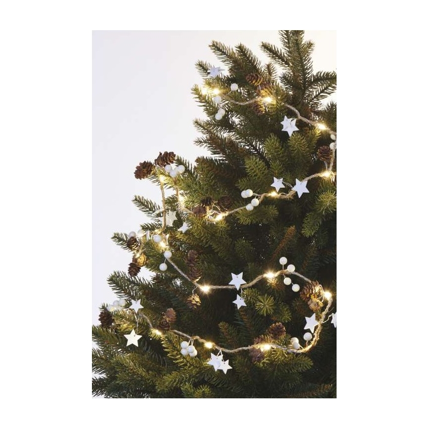 Catena luminosa con 20 LED, alimentazione 2x AA, lunghezza 2 m