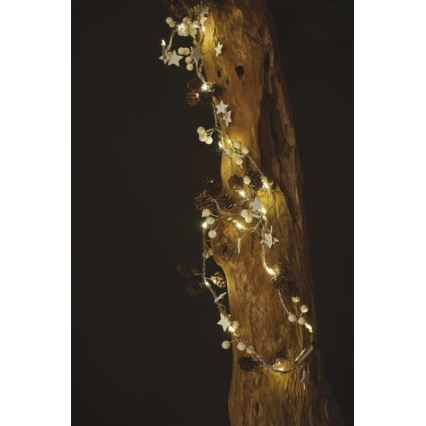 Catena luminosa con 20 LED, alimentazione 2x AA, lunghezza 2 m