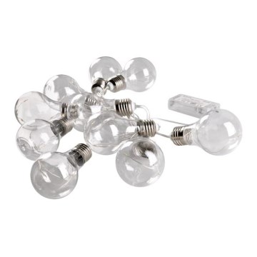 Catena luminosa decorativa a LED SMOLDER, 2,1 m — 10 LED, alimentata da 2 batterie AA