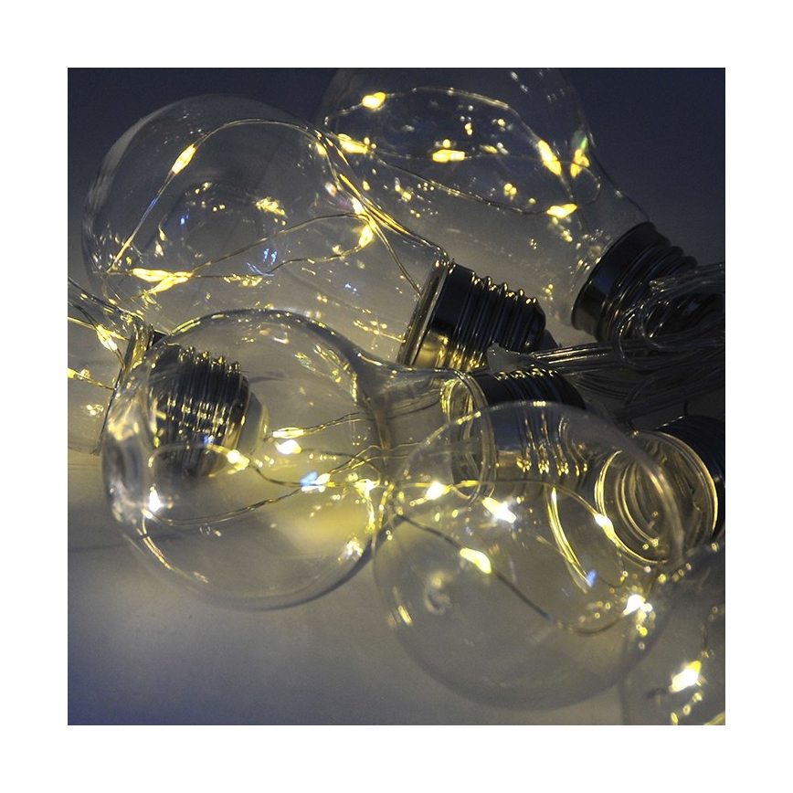 Catena luminosa decorativa a LED SMOLDER, 2,1 m — 10 LED, alimentata da 2 batterie AA