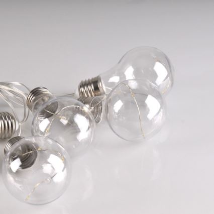 Catena luminosa decorativa a LED SMOLDER, 2,1 m — 10 LED, alimentata da 2 batterie AA