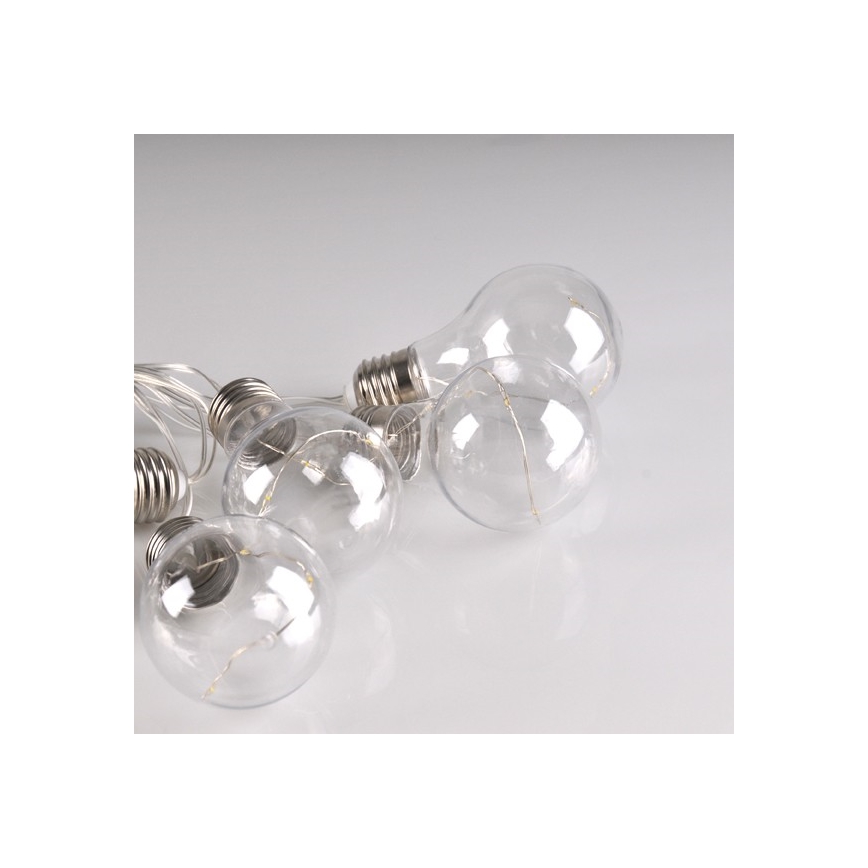 Catena luminosa decorativa a LED SMOLDER, 2,1 m — 10 LED, alimentata da 2 batterie AA