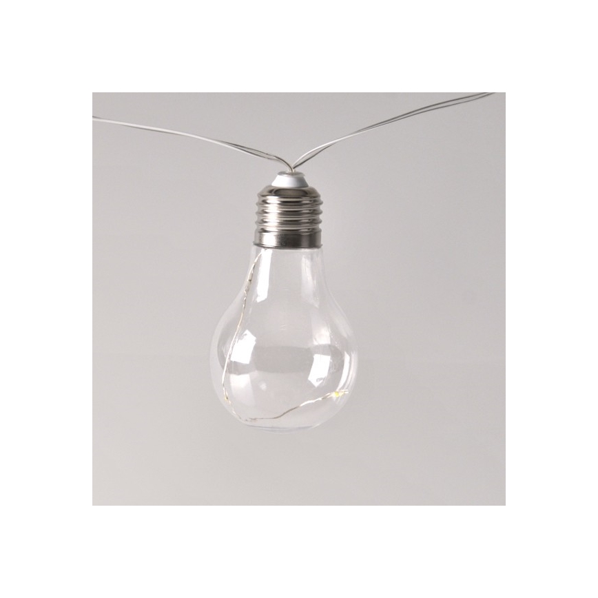 Catena luminosa decorativa a LED SMOLDER, 2,1 m — 10 LED, alimentata da 2 batterie AA