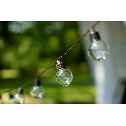 Catena luminosa decorativa solare a LED 20xLED/8 funzioni 500 mAh 7,6 m IP67 bianco caldo