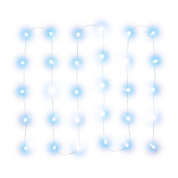 Catena luminosa LED, 30 LED, alimentazione 3xAA, lunghezza 3,3 m, bianco freddo