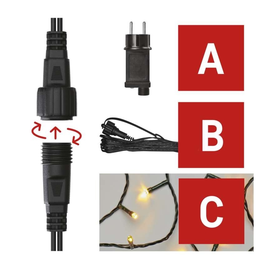 Catena luminosa LED da esterno 100xLED/15m IP44 bianco caldo