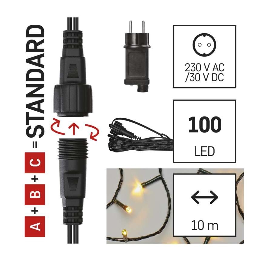 Catena luminosa LED da esterno 100xLED/15m IP44 bianco caldo