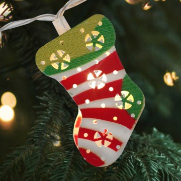 Catena luminosa LED da esterno 10xLED/2xAA 1,65 m IP44 bianco caldo con calze