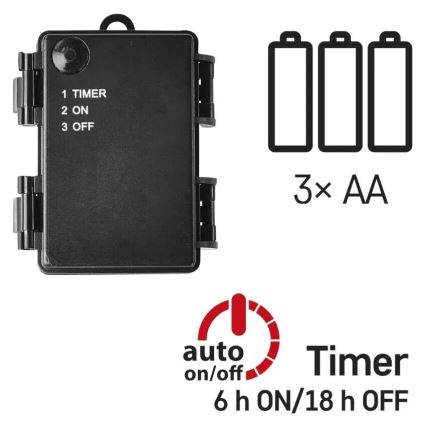 Catena luminosa LED da esterno 40 LED / 3 batterie AA 3,3 m IP44 bianco freddo