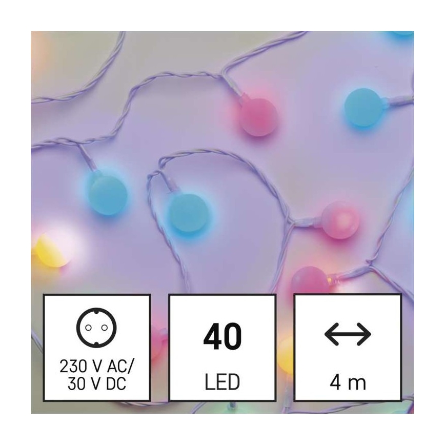 Catena luminosa LED da esterno 40 LED/9 m IP44 multicolore
