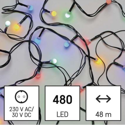 Catena luminosa LED da esterno 480xLED/53m IP44 multicolore