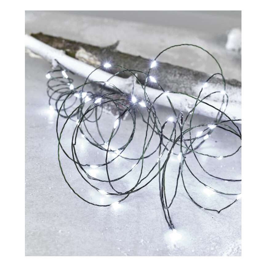 Catena luminosa LED da esterno, 75 LED su 12,5 m, IP44, bianco freddo
