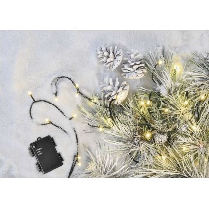 Catena luminosa LED da esterno 80xLED/3xAA 6,1 m IP44 bianco caldo
