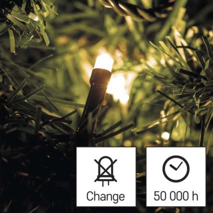 Catena luminosa LED da esterno 80xLED/3xAA 6,1 m IP44 bianco caldo