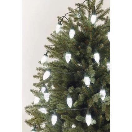 Catena luminosa LED da esterno per Natale 50 LED/8 funzioni 14,8 m IP44 bianco freddo