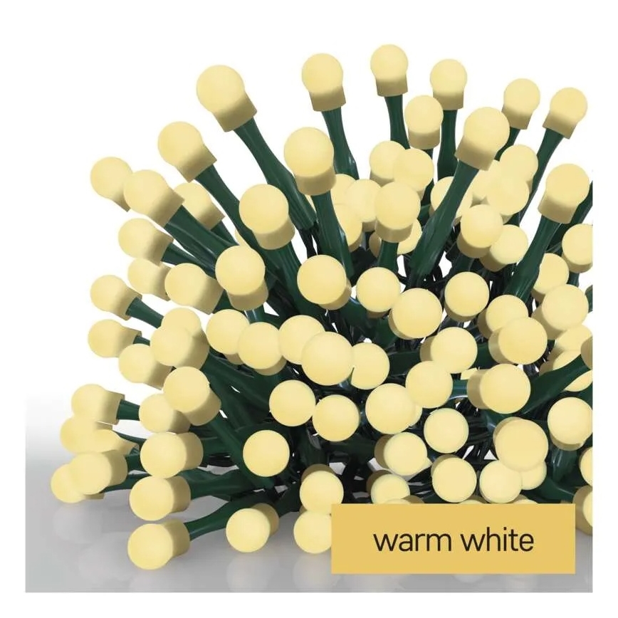 Catena luminosa LED natalizia 80xLED/230V/8 funzioni 13m IP44 bianco caldo